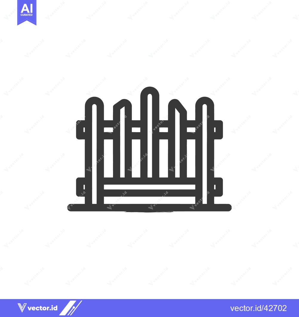 Premium Vector dari Minimalist Fence Icon: Simple, Bold Line Art on White Background