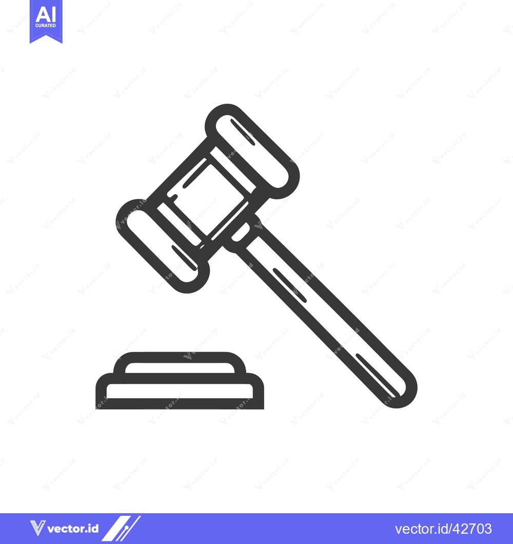 Premium Vector of Minimalist Gavel Icon: Justice, Law, and Legal System Symbolism