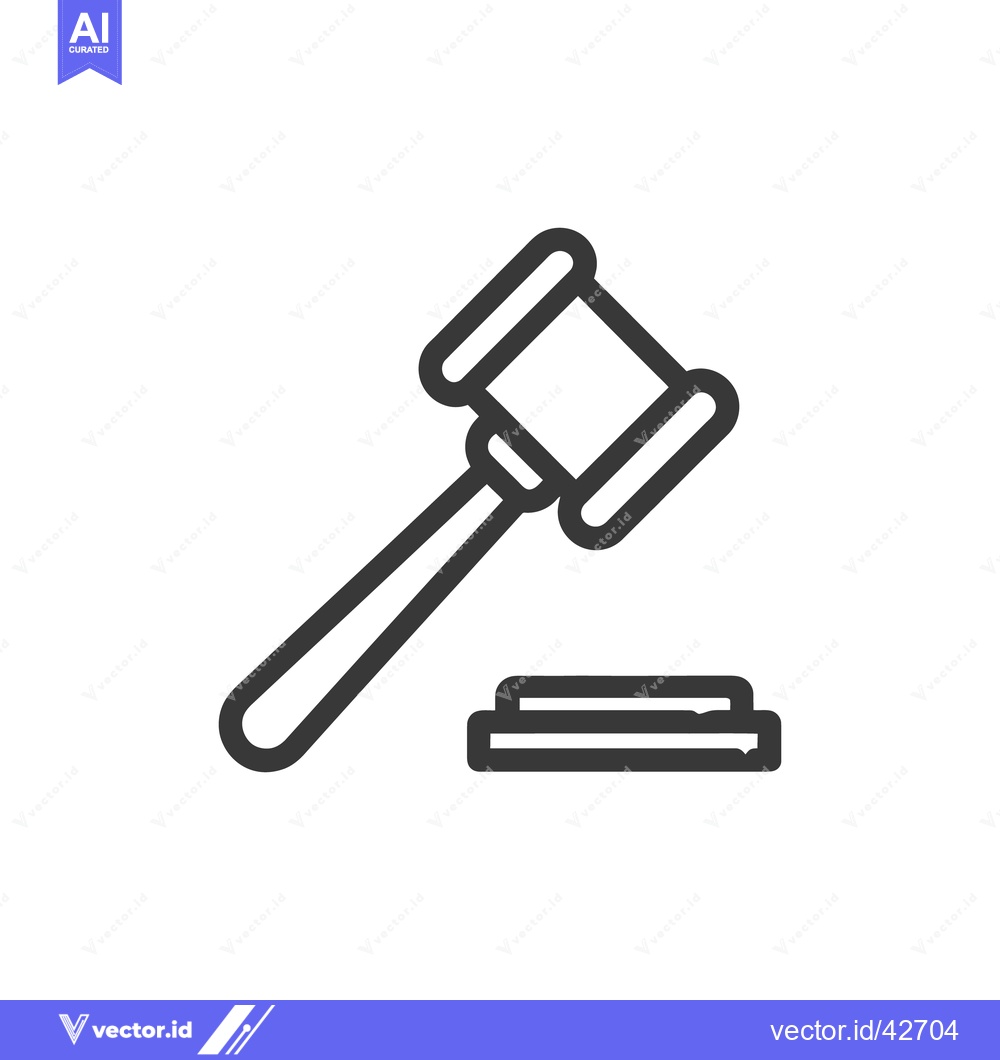 Premium Vector of Minimalist Gavel Icon: Justice, Law, and Legal Symbolism in Simple Des