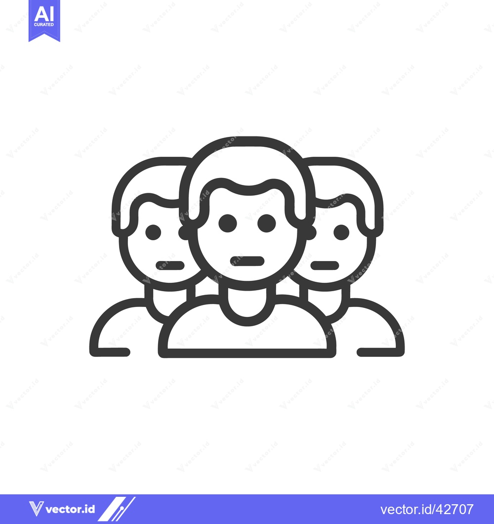Premium Vector dari Group of three people with simple faces and round hair