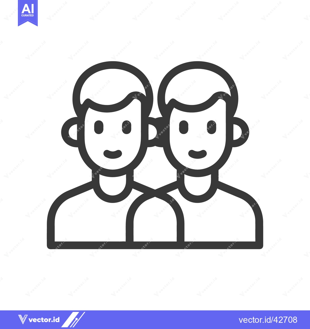 Premium Vector dari Two stylized persons are looking at the viewer and smiling subtly