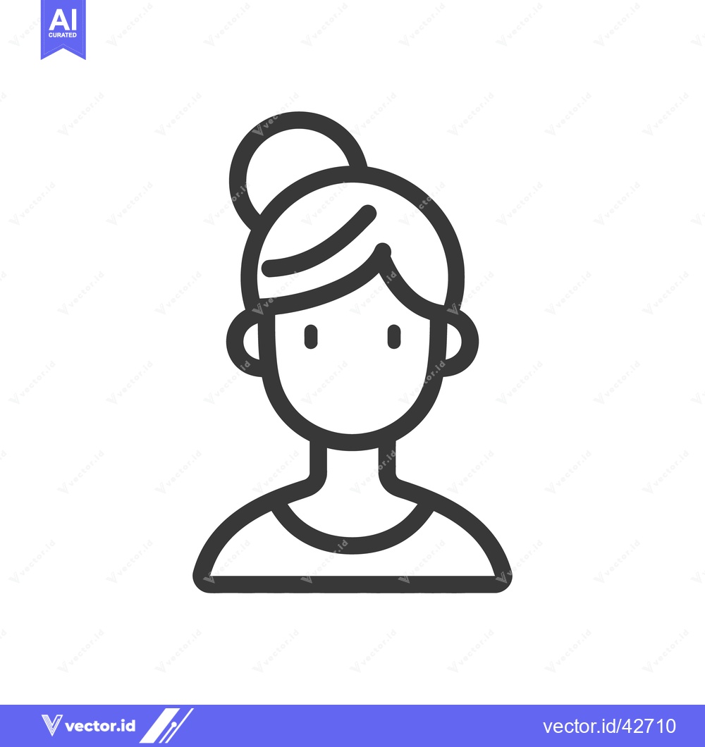 Premium Vector of Simple black and white line drawing of a female figure