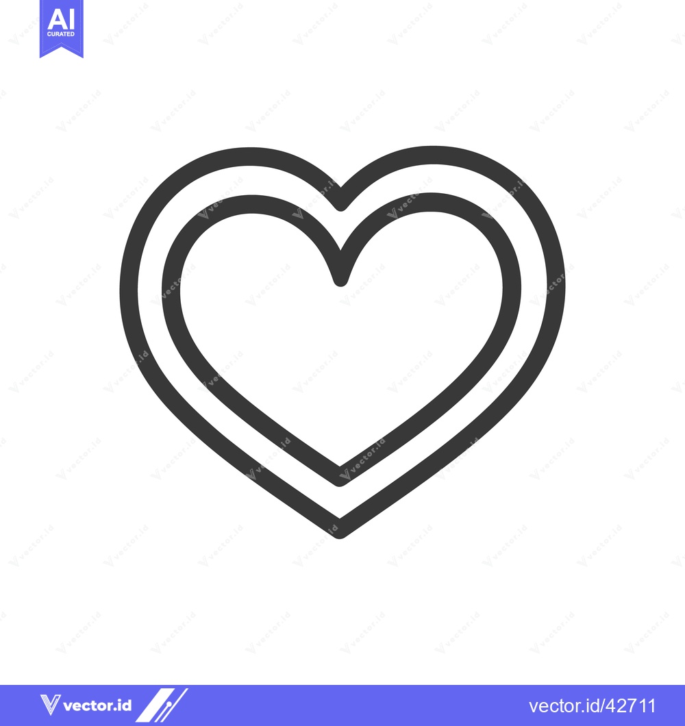 Premium Vector dari Double outlined heart symbol representing affection and strong feeling