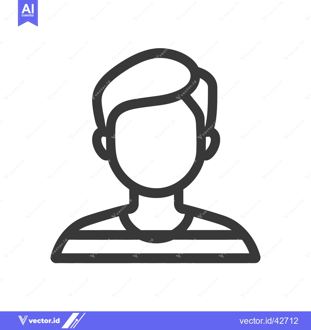 Premium Vector dari An illustrated monochrome graphic of a male person avatar
