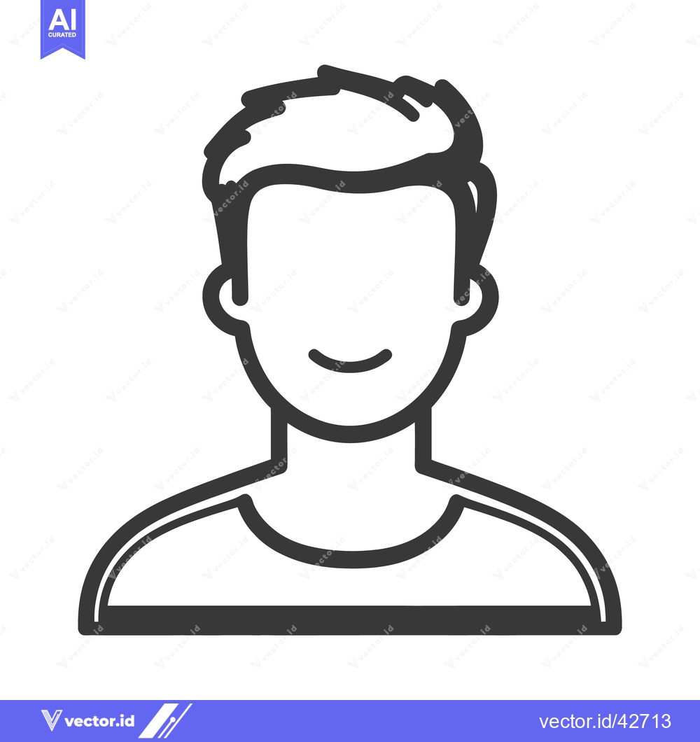 Premium Vector of A smiling faceless illustration depicting the upper body of a person