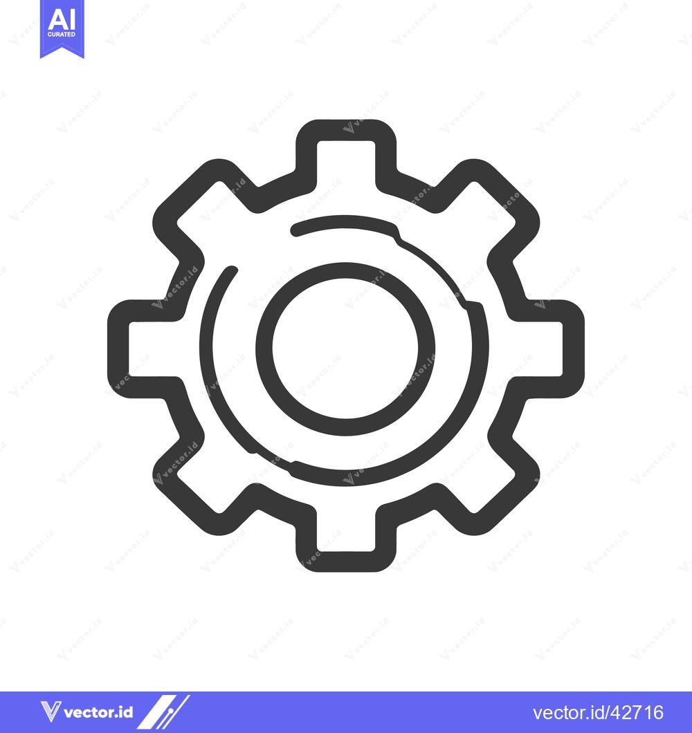Premium Vector dari A simple illustration depicts a mechanical gear with rounded edges