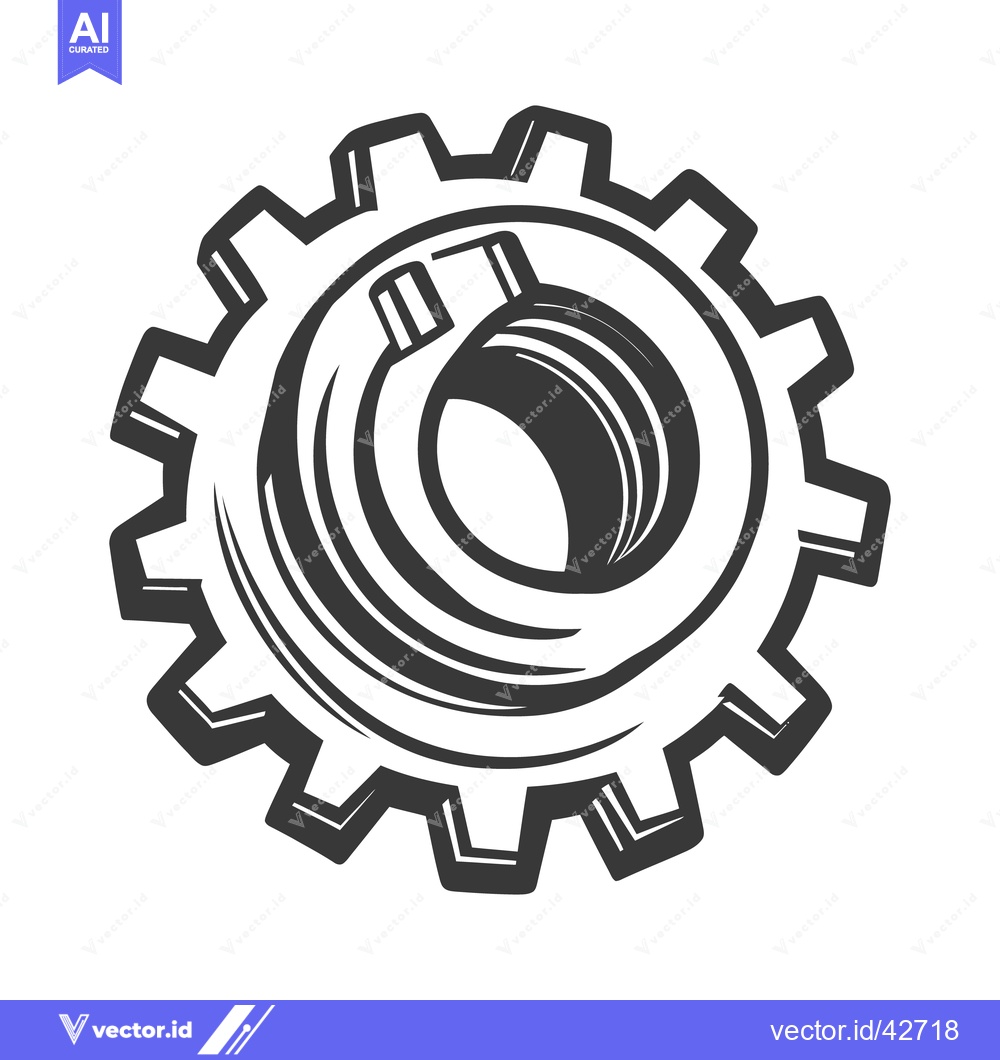 Premium Vector of A Mechanical Gear Featuring An Inner Circle And Detailed Components