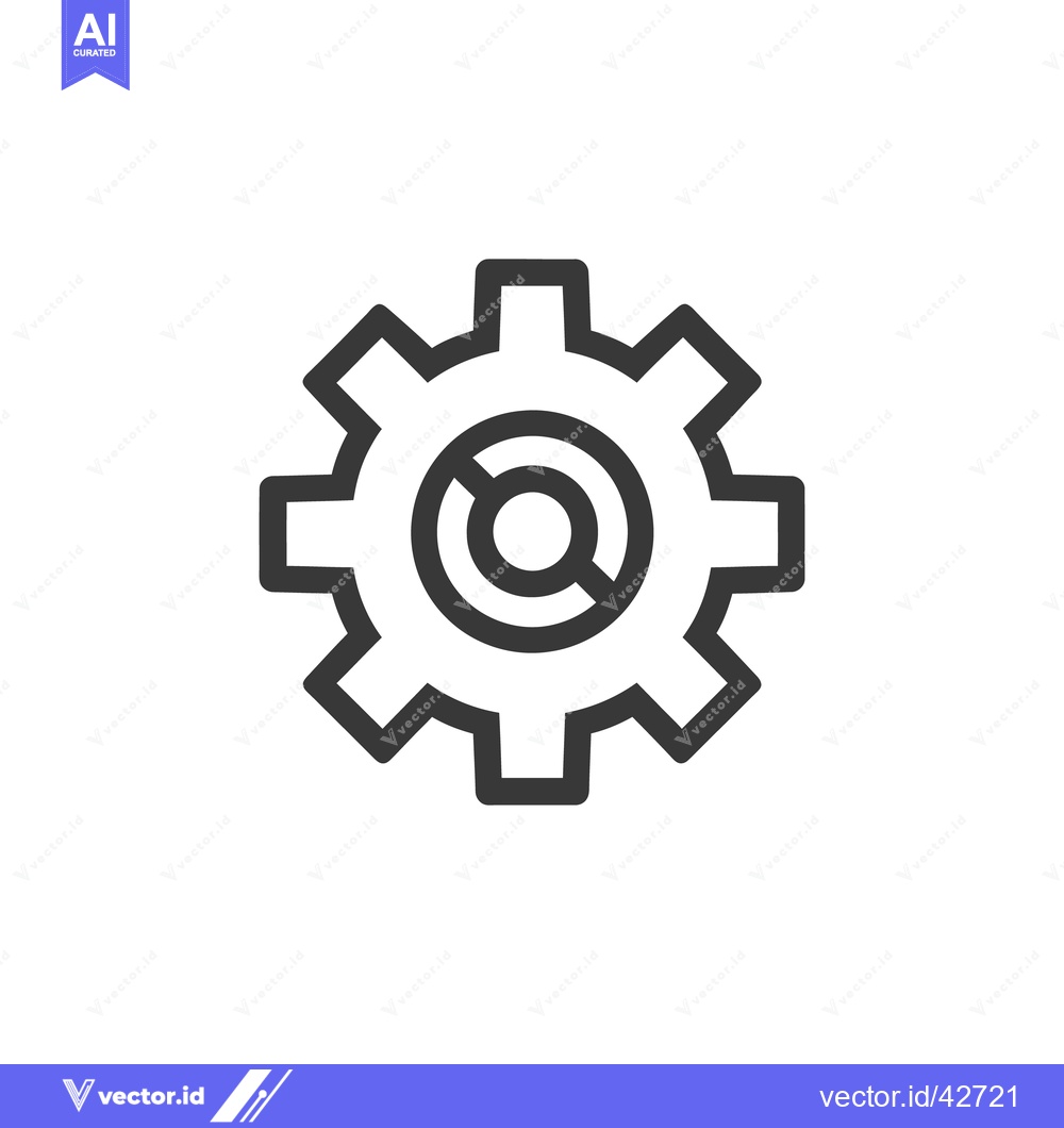 Premium Vector dari A black and white gear with a circle inside it