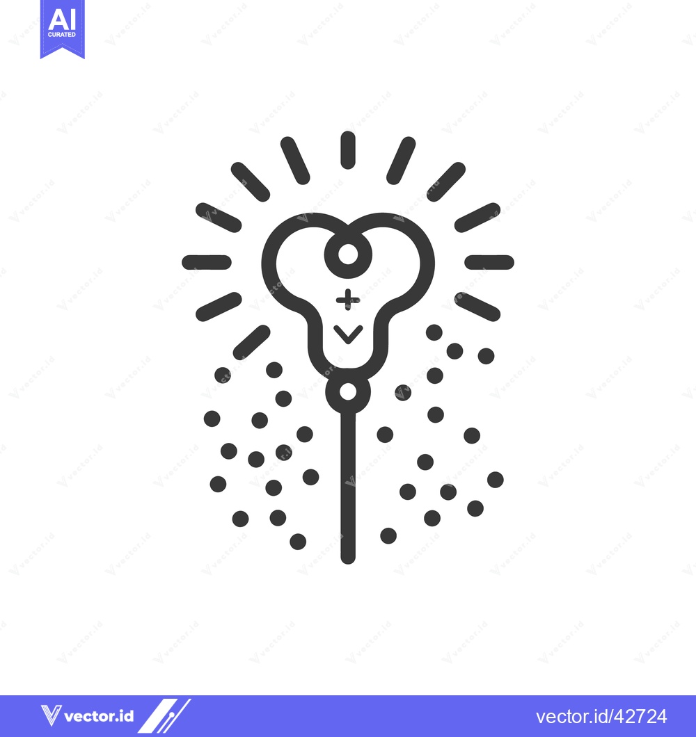 Premium Vector of An illustration featuring a whimsical wand with radiating light and pa