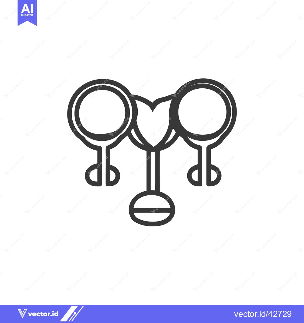 Premium Vector dari Three stylized abstract objects with a heart shape in the center