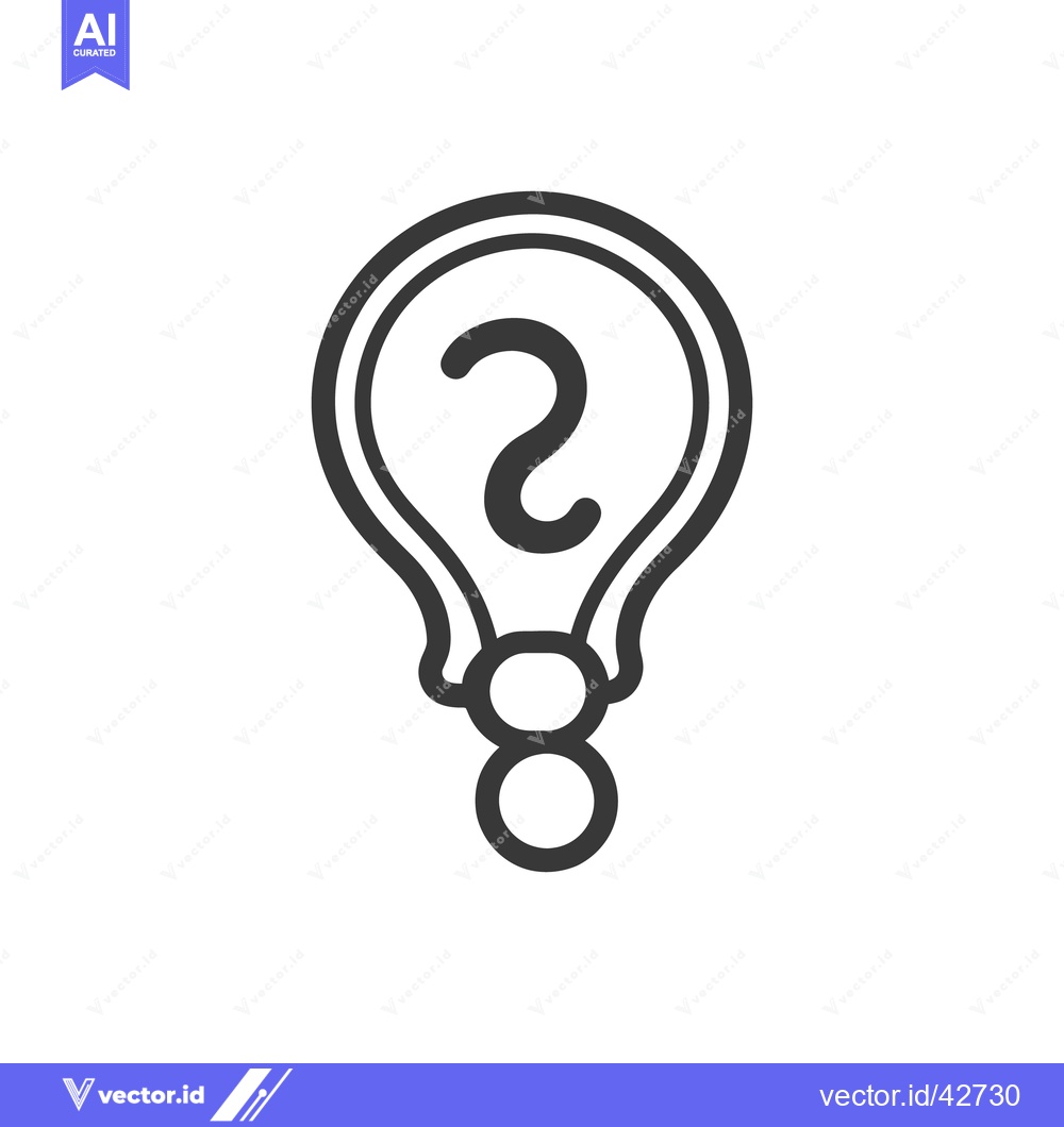 Premium Vector dari An illustration of a lightbulb featuring a question mark symbol