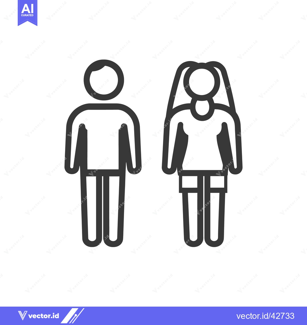 Premium Vector dari Simple illustration of a man and woman standing together