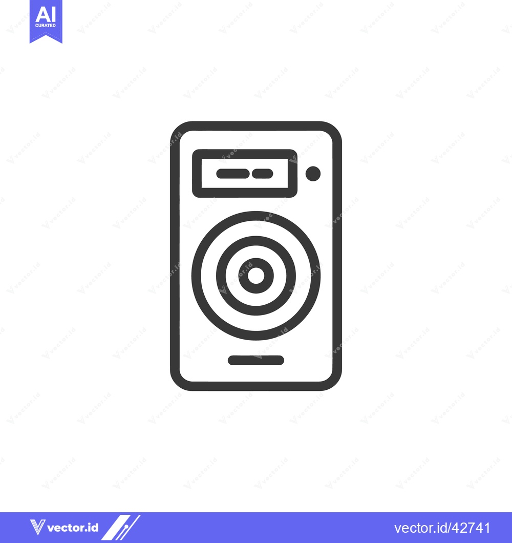 Premium Vector of Minimalist Speaker Icon: Audio Technology, Sound System Design, Line A