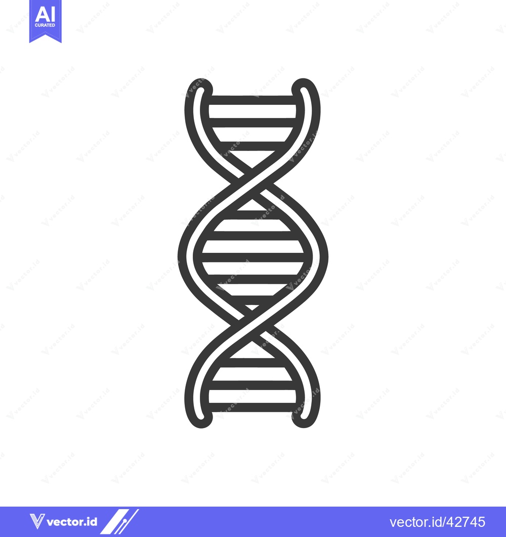 Premium Vector dari Minimalist DNA Strand Illustration on White Background