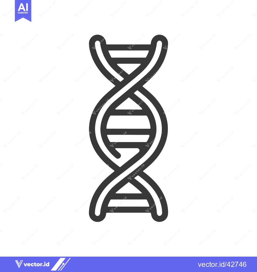 Premium Vector dari Minimalist DNA Strand Icon: Scientific Symbolism in Bold Outline
