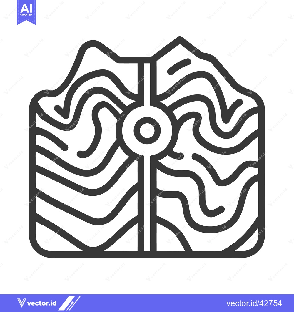 Premium Vector dari An abstract black and white illustration of a map icon