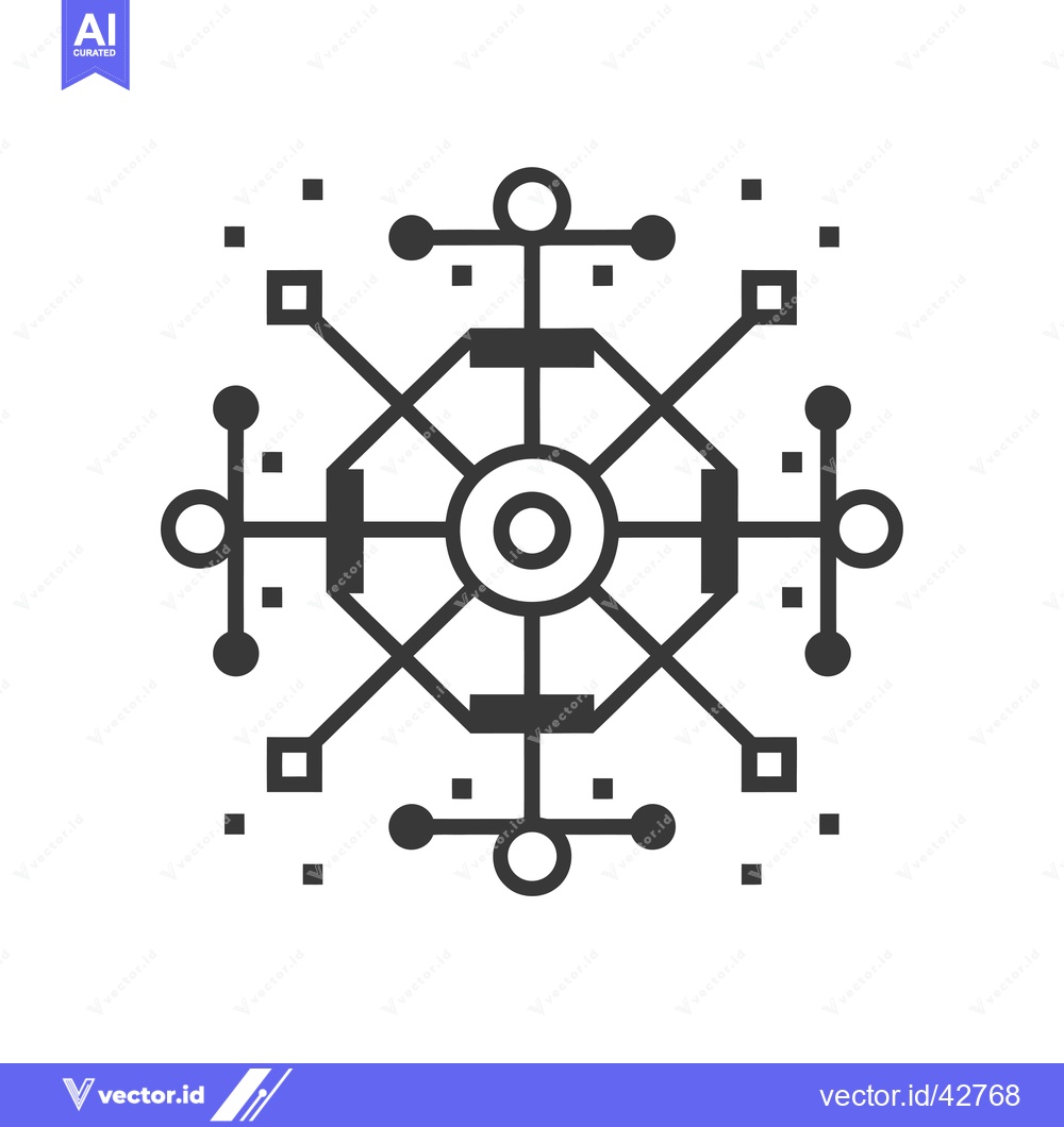 Premium Vector dari Geometric Abstract Design with Central Octagon and Circular Elements