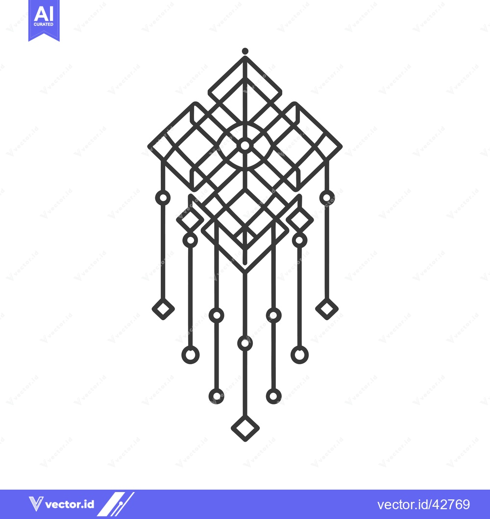 Premium Vector dari Geometric Abstract Design with Hanging Elements