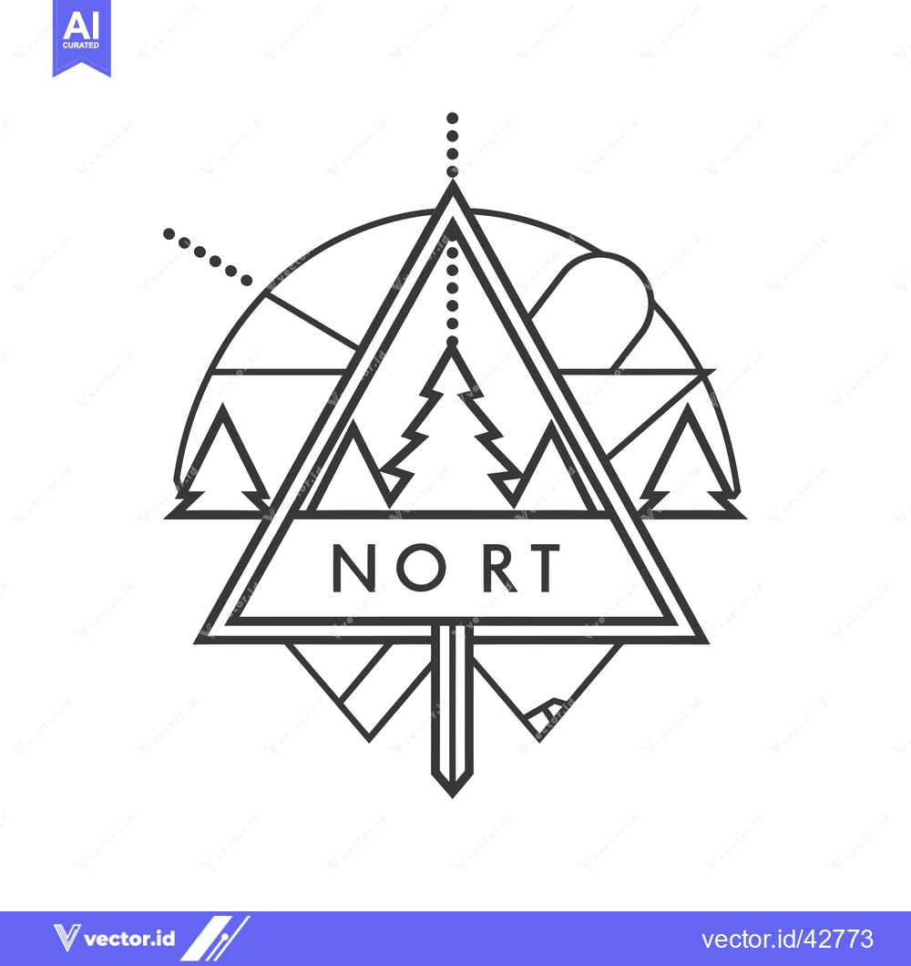 Premium Vector dari Geometric Abstract Design with Trees and the Word "NORT"