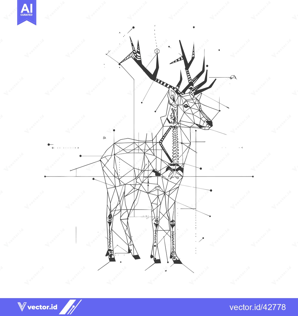 Premium Vector dari Geometric Abstract Illustration of a Deer