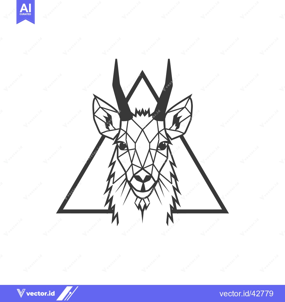 Premium Vector dari Geometric Abstract Illustration of a Deer Head in a Triangle