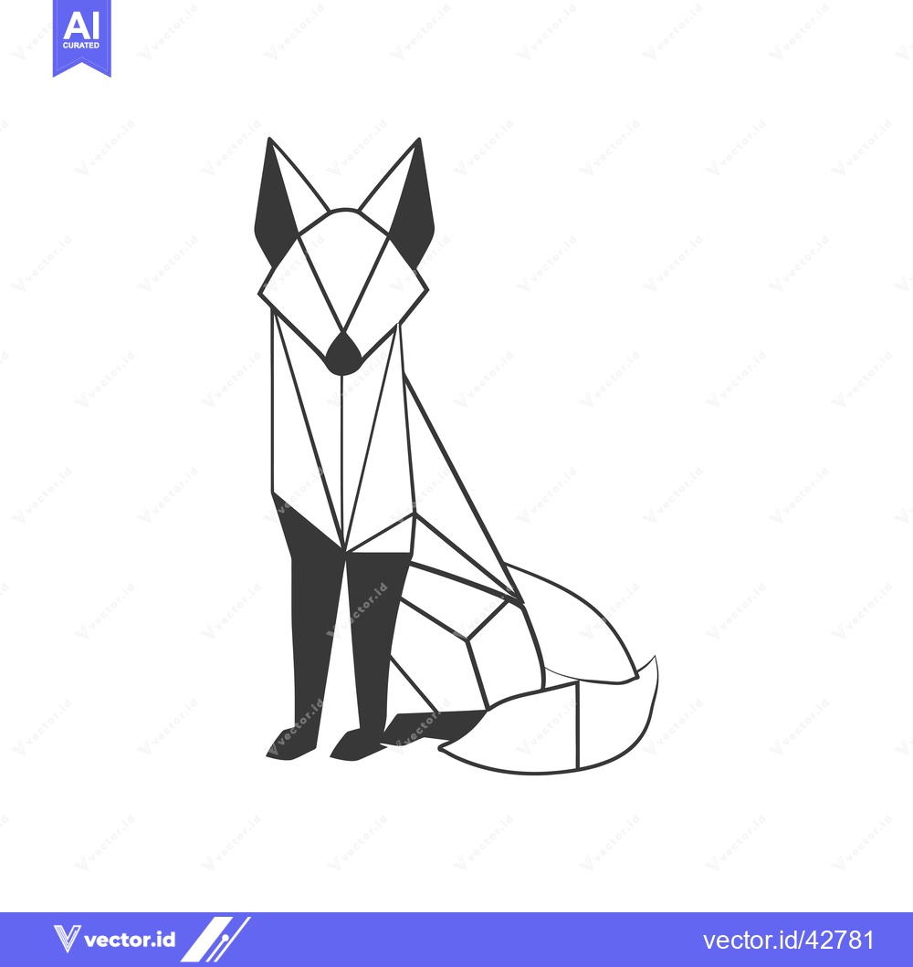 Premium Vector dari Geometric Abstract Illustration of a Sitting Fox