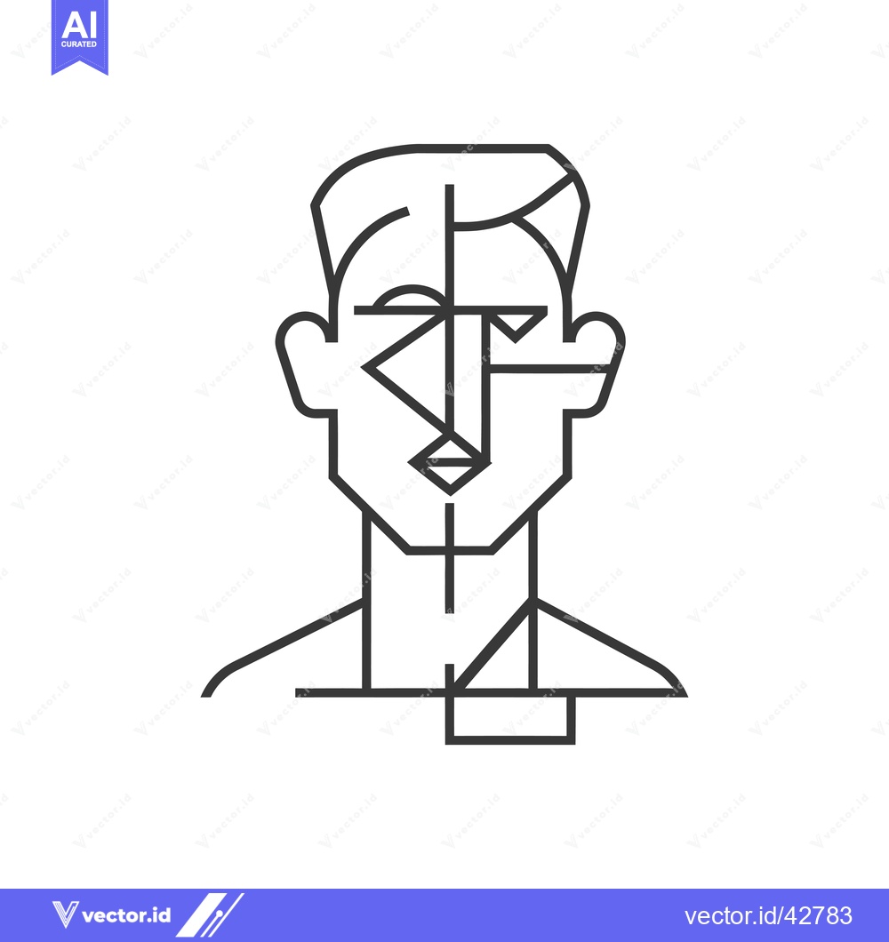Premium Vector of Geometric Abstract Line Art Portrait of a Person