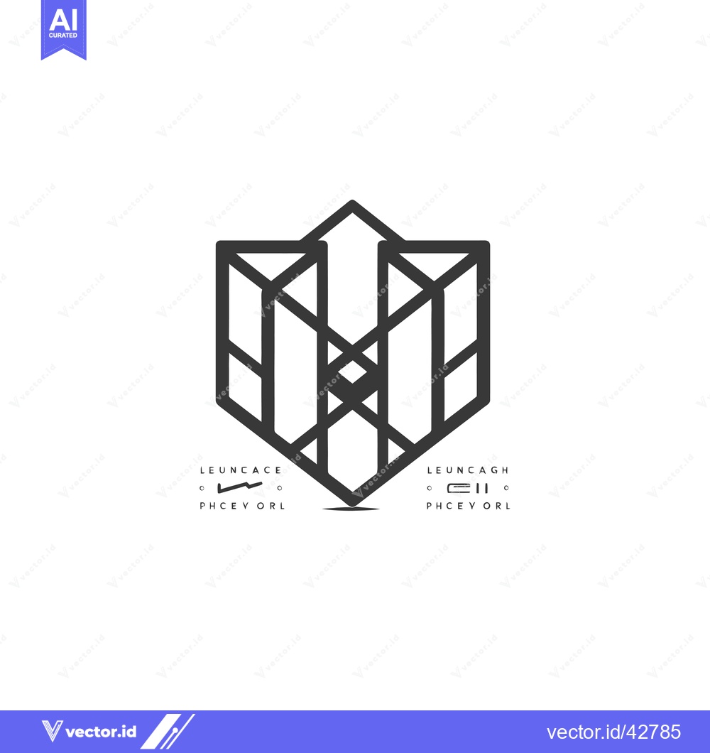 Premium Vector of Geometric abstract logo with text "LEUNCACE" and "LEUNCAGH"