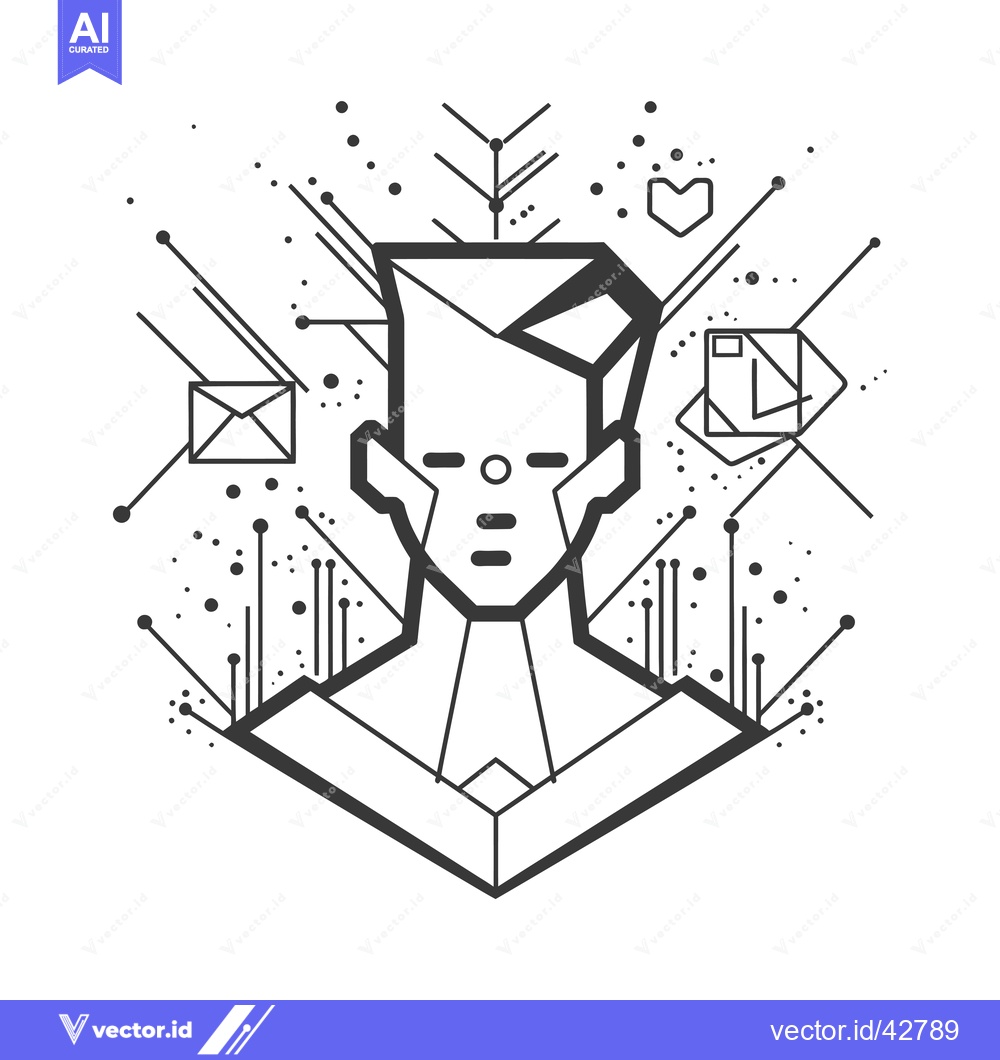 Premium Vector dari Geometric Abstract Portrait with Communication Elements