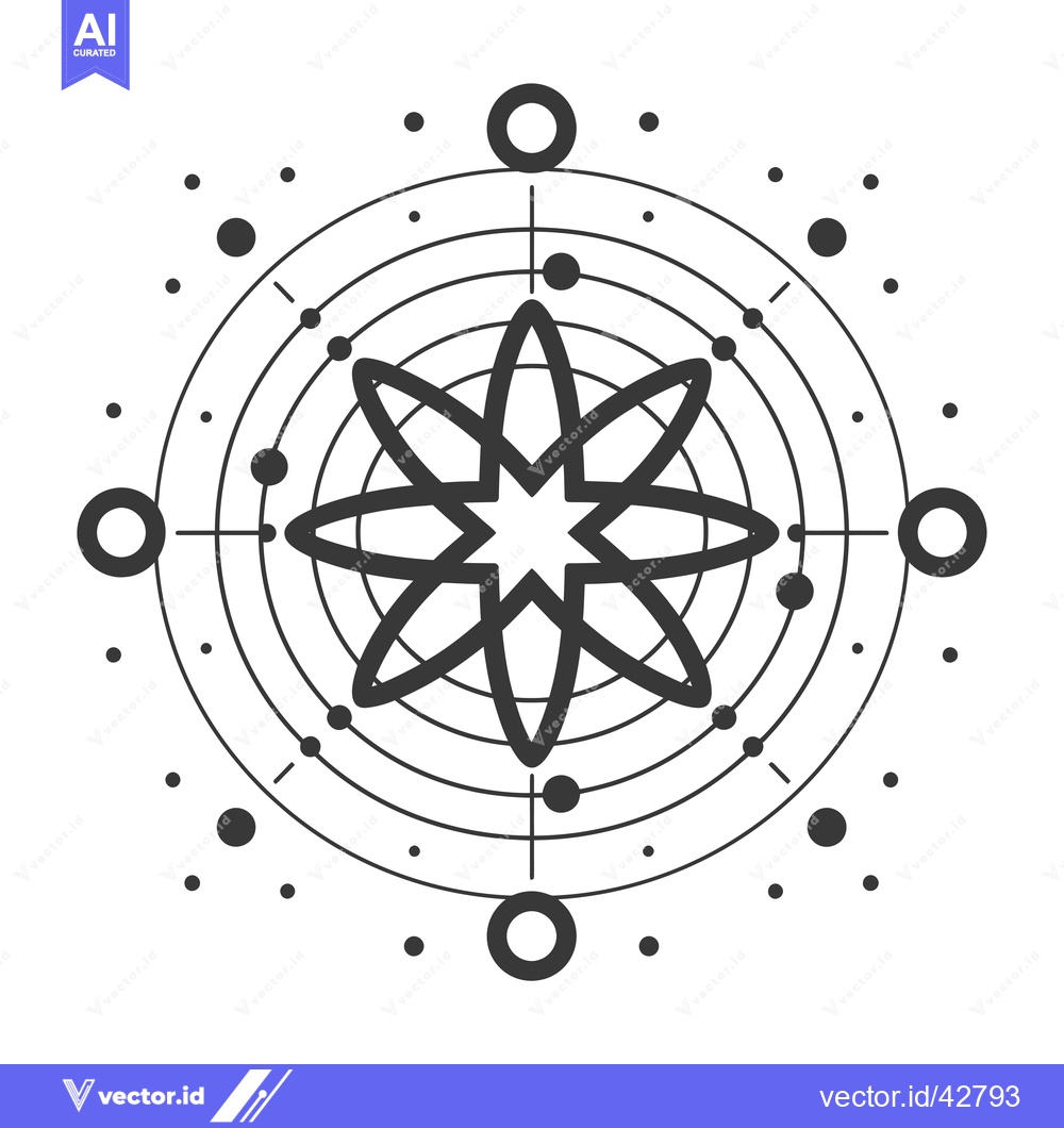 Premium Vector dari Geometric Abstract Star with Circles and Dots