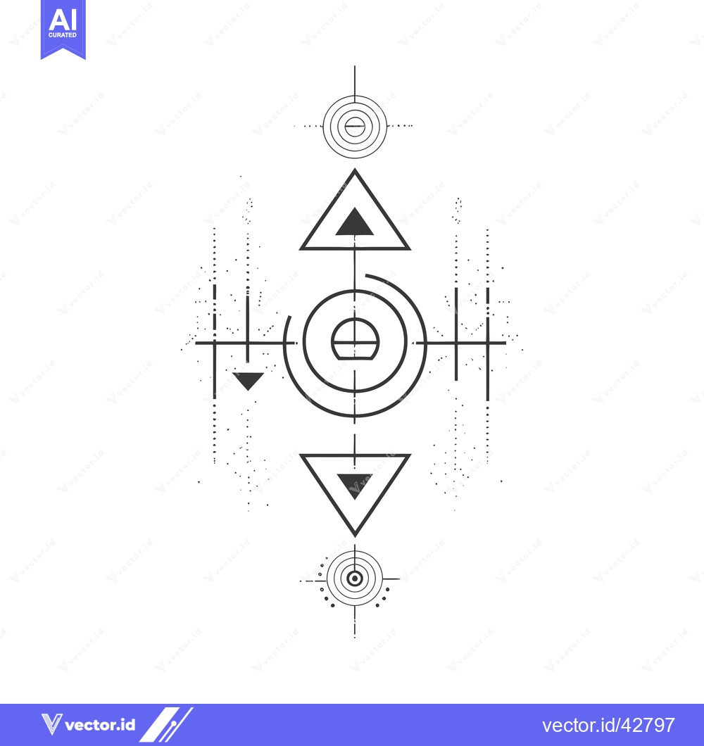 Premium Vector dari Geometric abstract symbol with triangles and circles