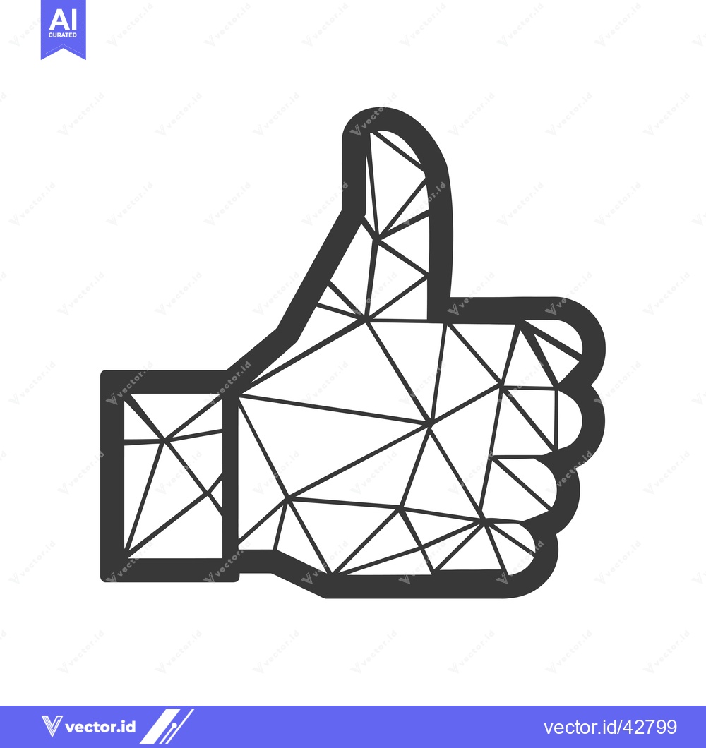 Premium Vector dari Geometric Abstract Thumbs Up Hand Gesture Illustration