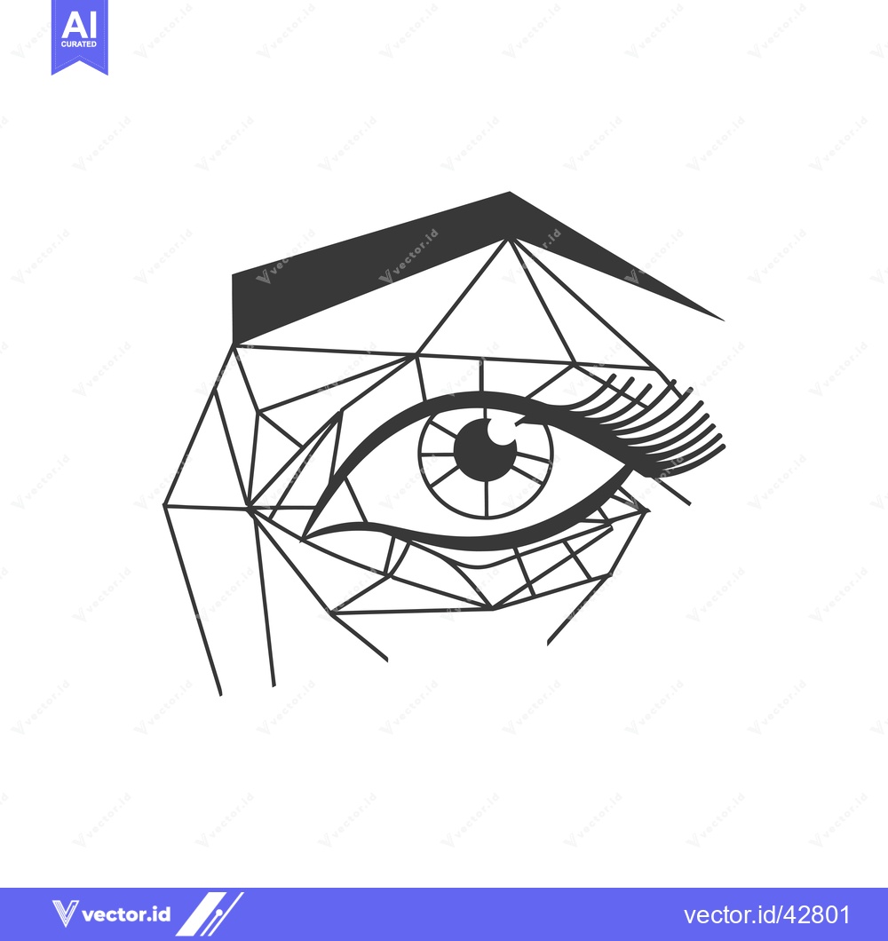 Premium Vector of Geometrically Designed Human Eye with Eyelashes