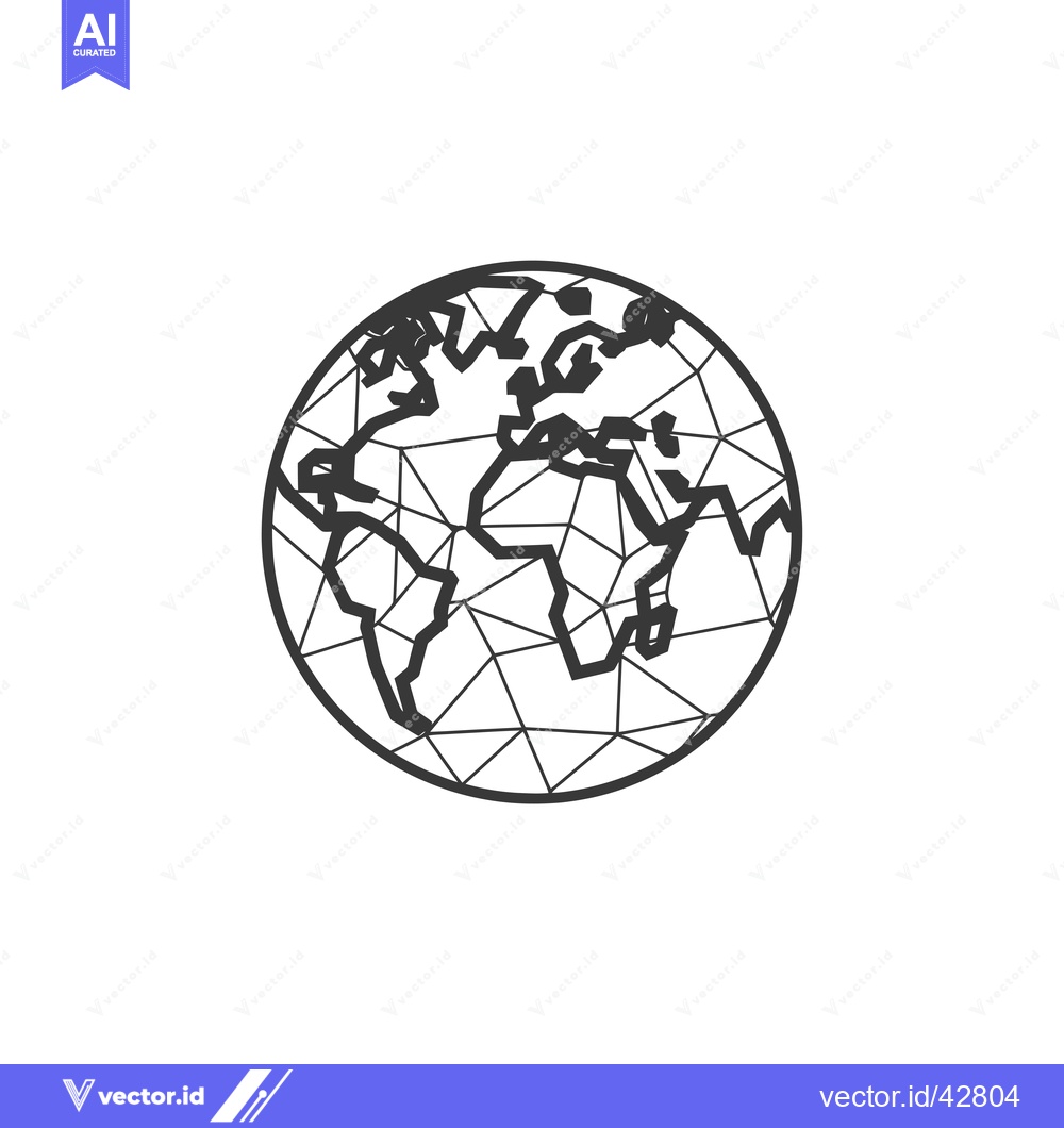 Premium Vector of Geometrically Designed World Map with Contours