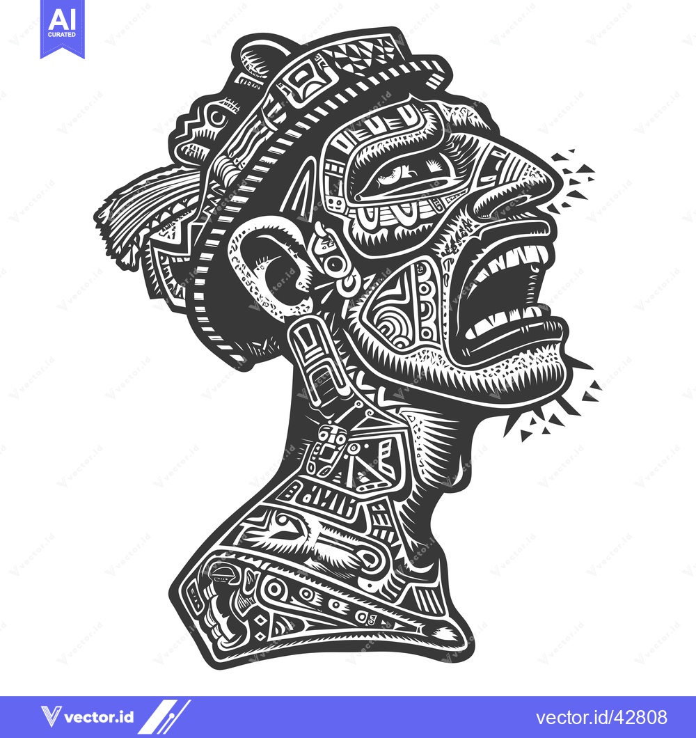 Premium Vector dari Geometrically Patterned Profile of a Shouting Figure