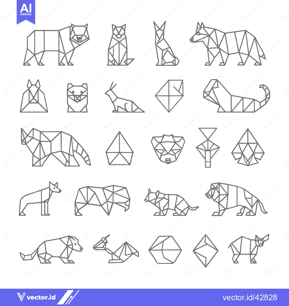 Premium Vector of Geometric Animal Illustrations with Polygonal Shapes