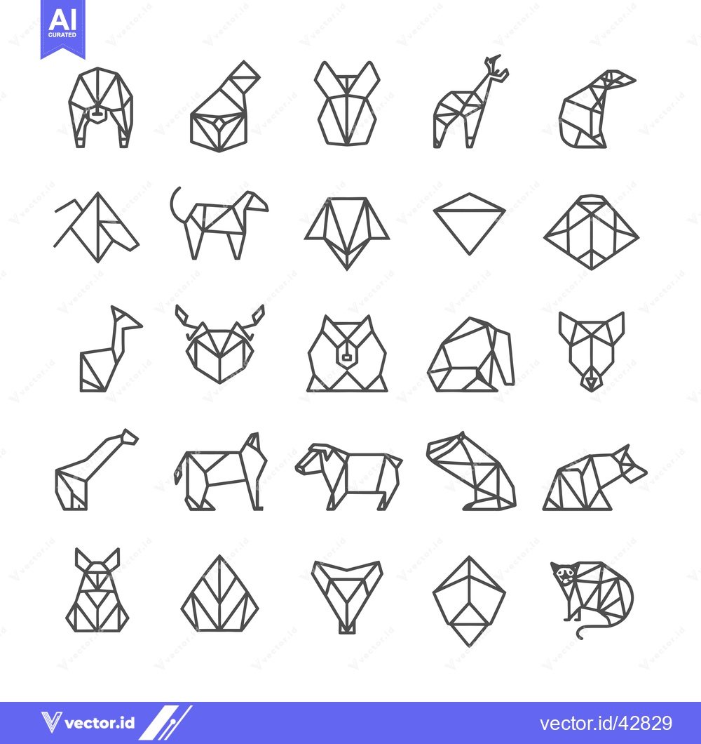 Premium Vector dari Geometric Animal Line Art Collection