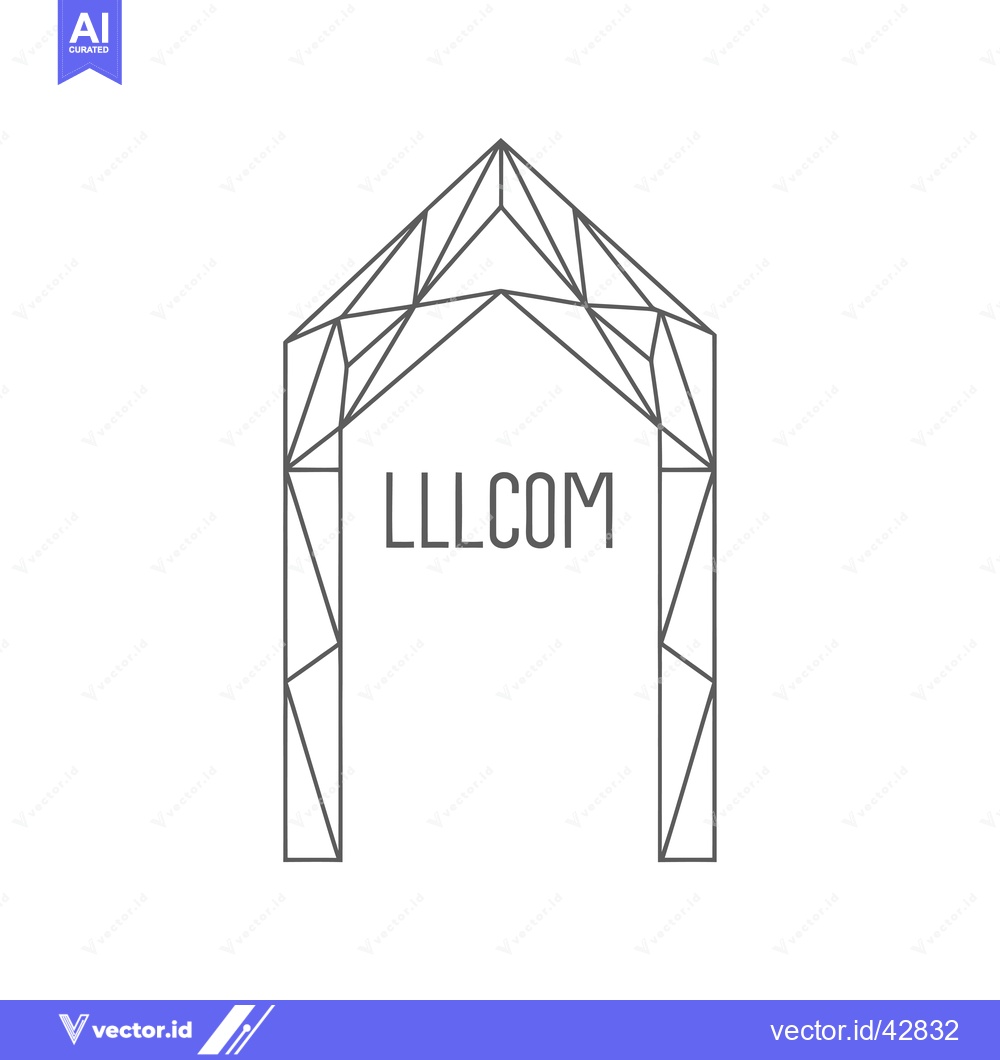 Premium Vector of Geometric Archway with "LLLCOM" Text
