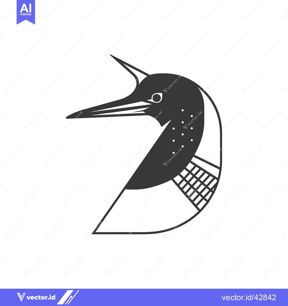 Premium Vector dari Geometric Black and White Loon Illustration