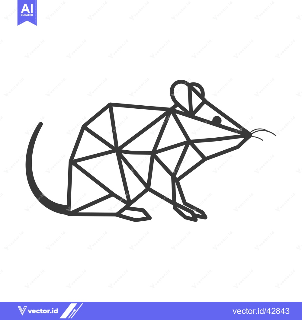 Premium Vector dari Geometric Black and White Mouse Illustration