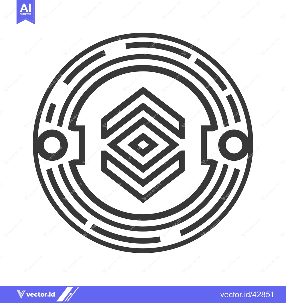 Premium Vector dari Geometric Circle Emblem with Hexagon Pattern