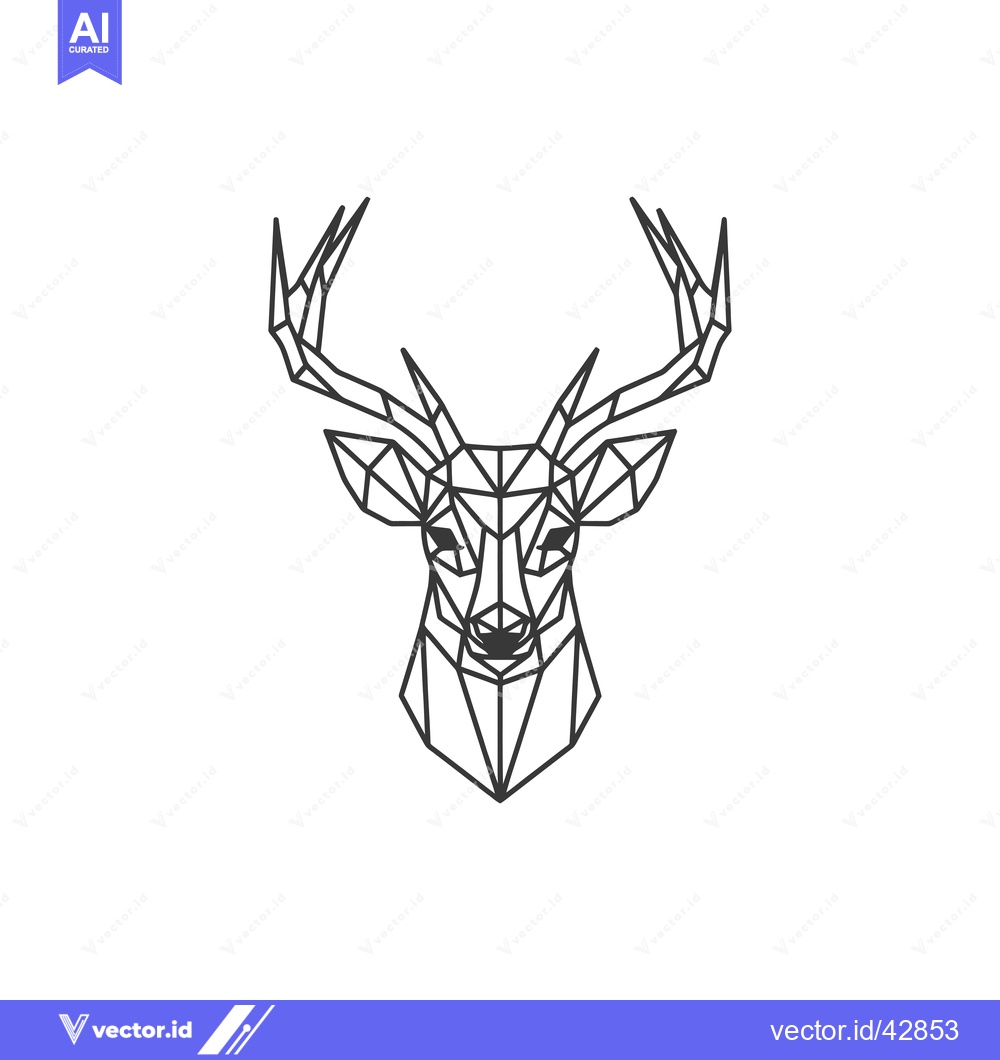 Premium Vector dari Geometric Deer Head Illustration