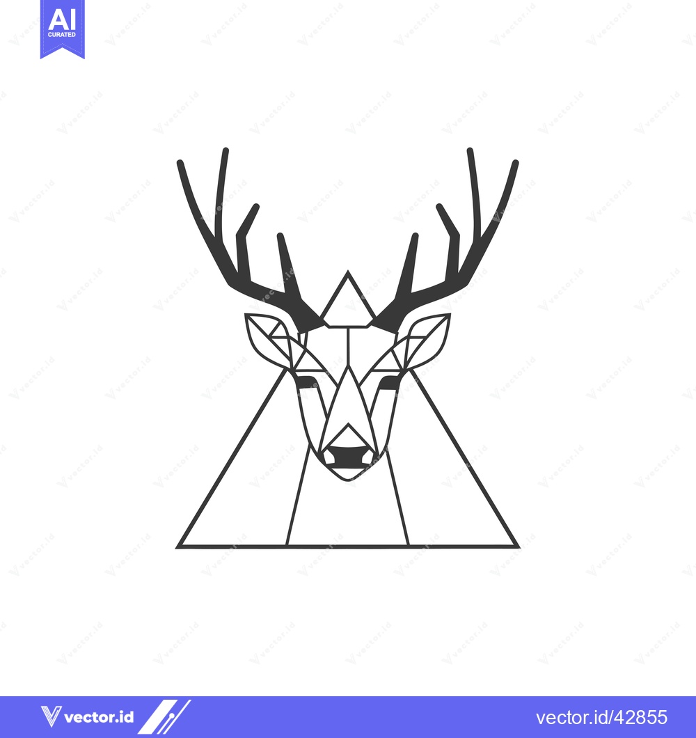 Premium Vector dari Geometric Deer Head with Triangle Background