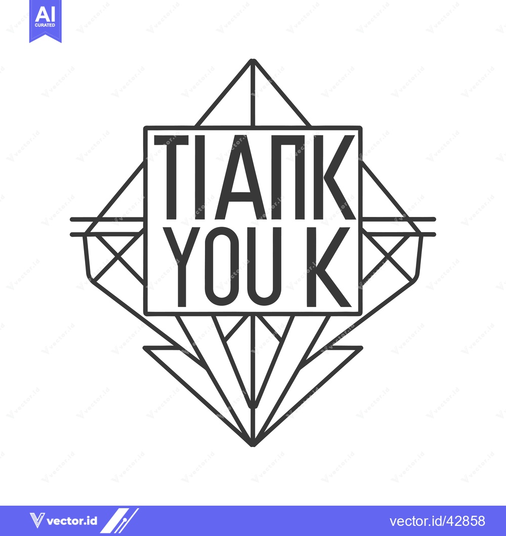 Premium Vector of Geometric Design Featuring "Thank You" Text