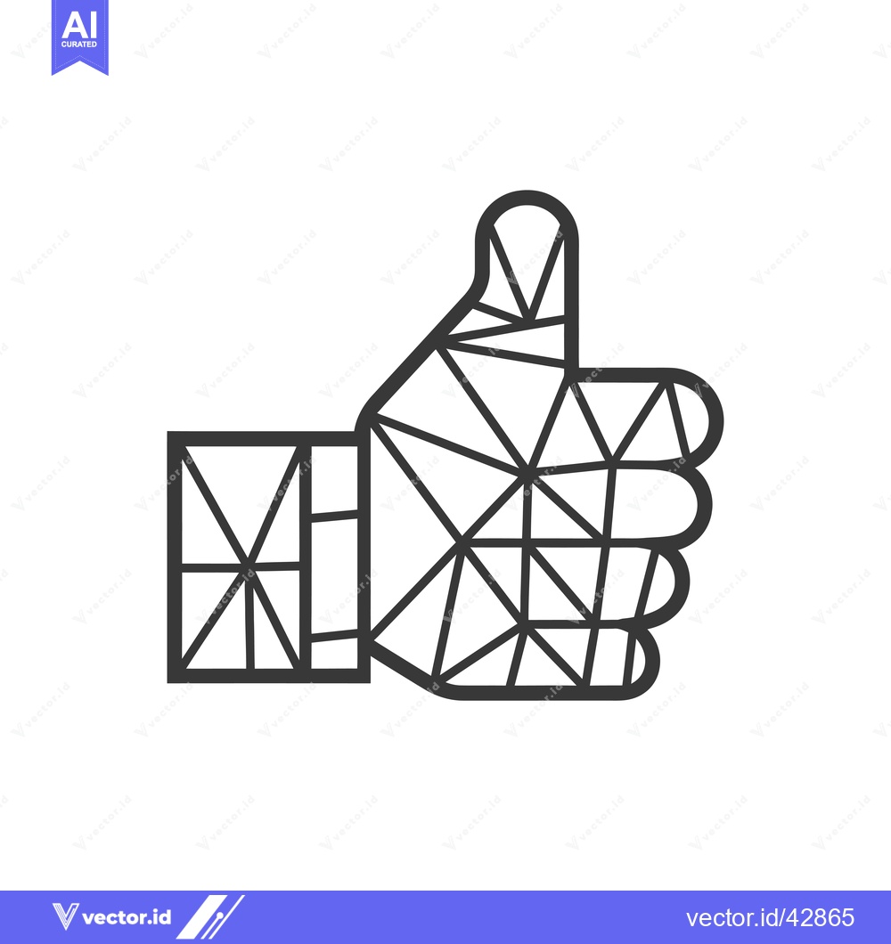 Premium Vector dari Geometric Design of a Hand Giving a Thumbs Up