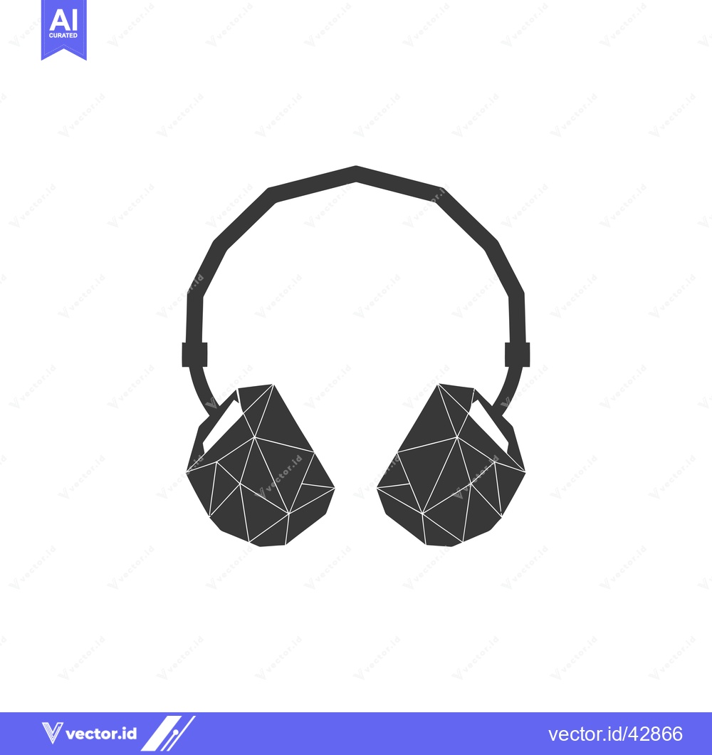 Premium Vector of Geometric Design of a Pair of Headphones
