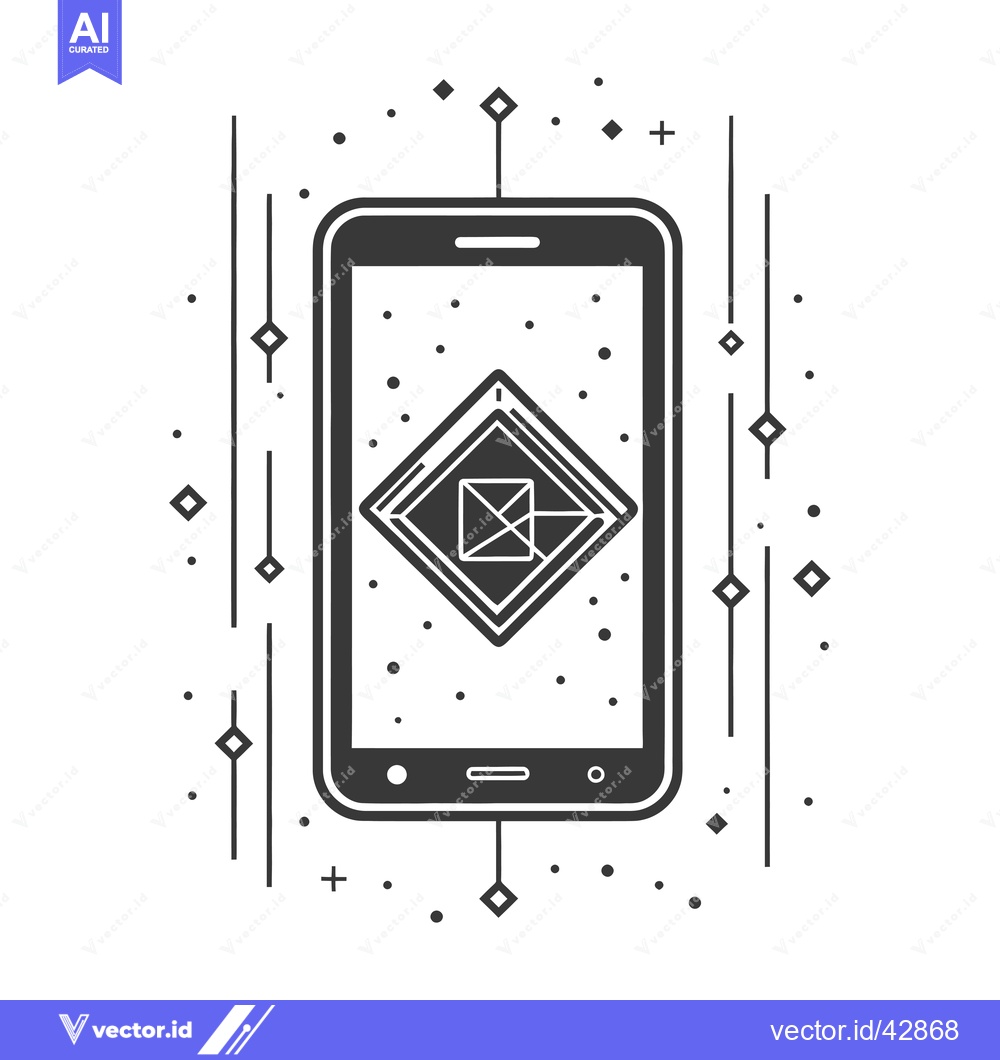 Premium Vector of Geometric Design of a Smartphone with Diamonds and Lines