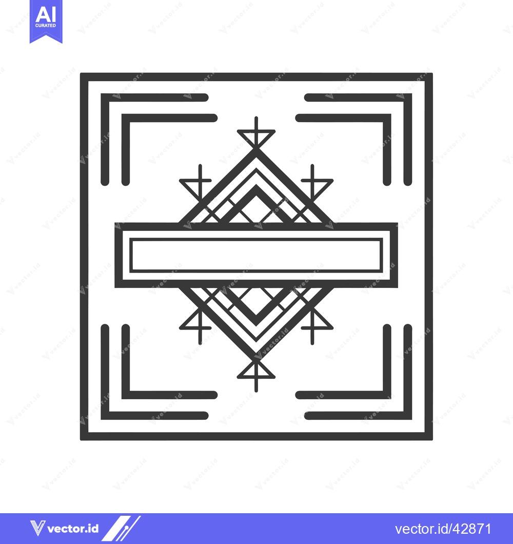 Premium Vector dari Geometric Design with a Central Diamond and a Horizontal Bar