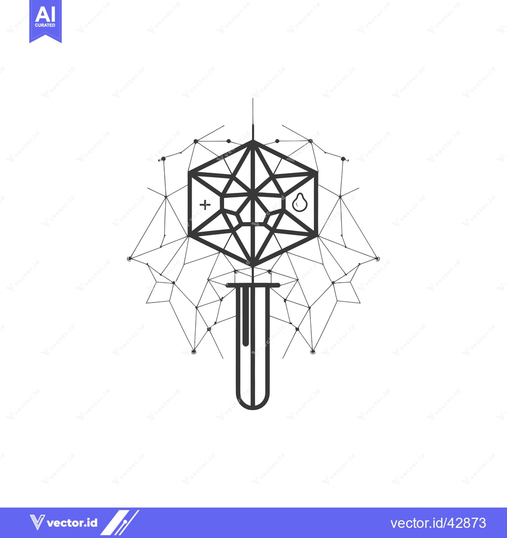 Premium Vector dari Geometric Design with a Droplet and a Plus Sign Inside a Hexagon