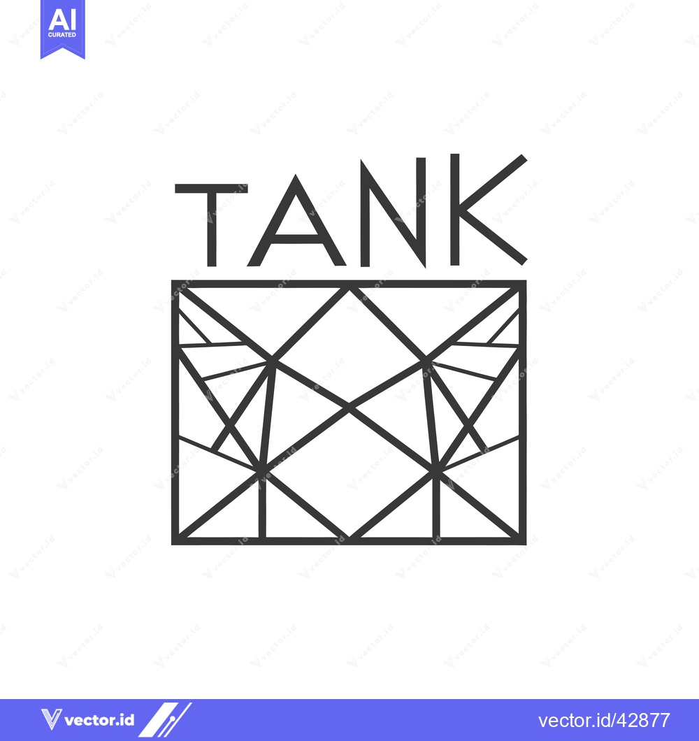Premium Vector of Geometric Design with "TANK" Text Above